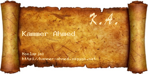 Kammer Ahmed névjegykártya